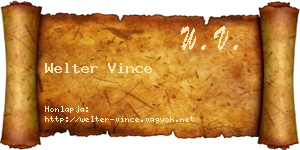 Welter Vince névjegykártya